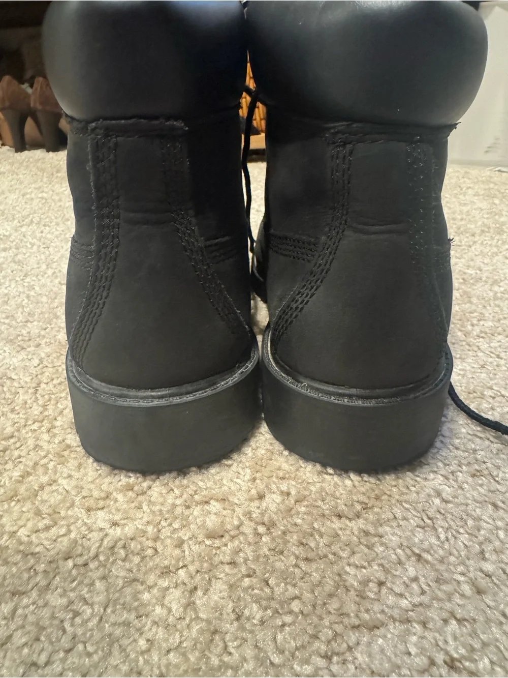 Timberland Black Nubuck Lace-Up Work Boots